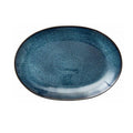 Stoneware Dish 25x36cm Black, Dark Blue Q442