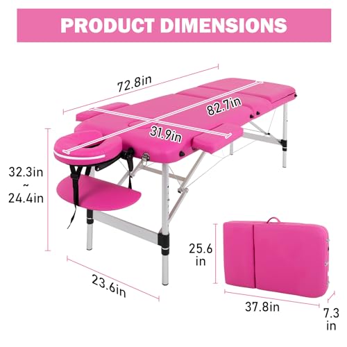 Portable Aluminium 3 Folding Massage Table T7483