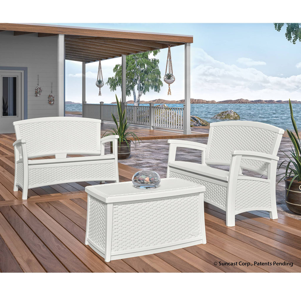 3 Piece White Patio Set V770656