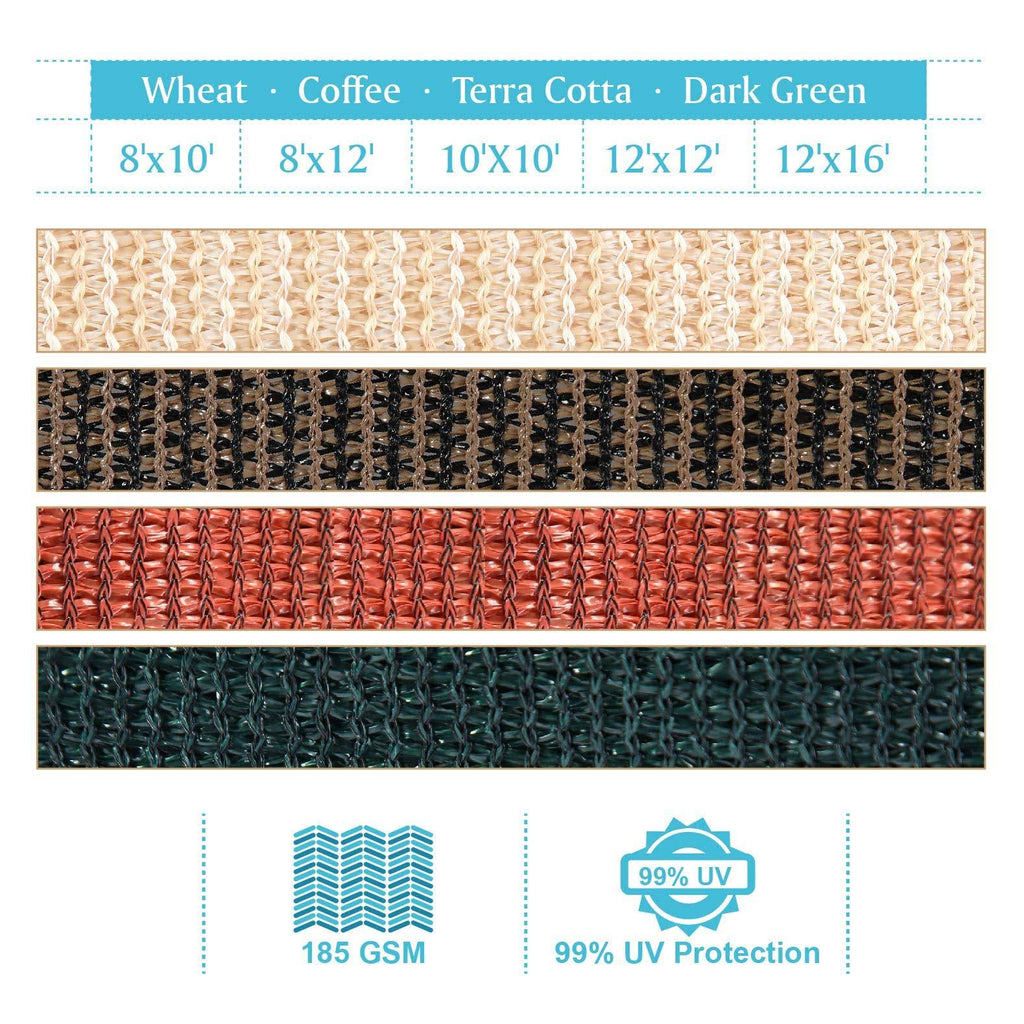 Wheat Rectangle Sun Shade Sail Patio Canopy I56859
