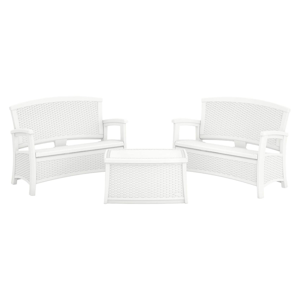 3 Piece White Patio Set V770656