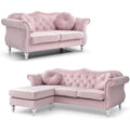Pink 2-Piece Furniture Set with Sofa Chaise and Loveseat U817646