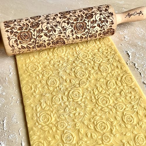 Wooden Embossed Rolling Pin J587