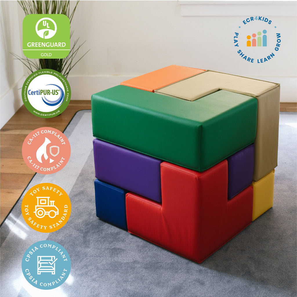 7-Piece Assorted Colors Soft Foam Blocks B62095