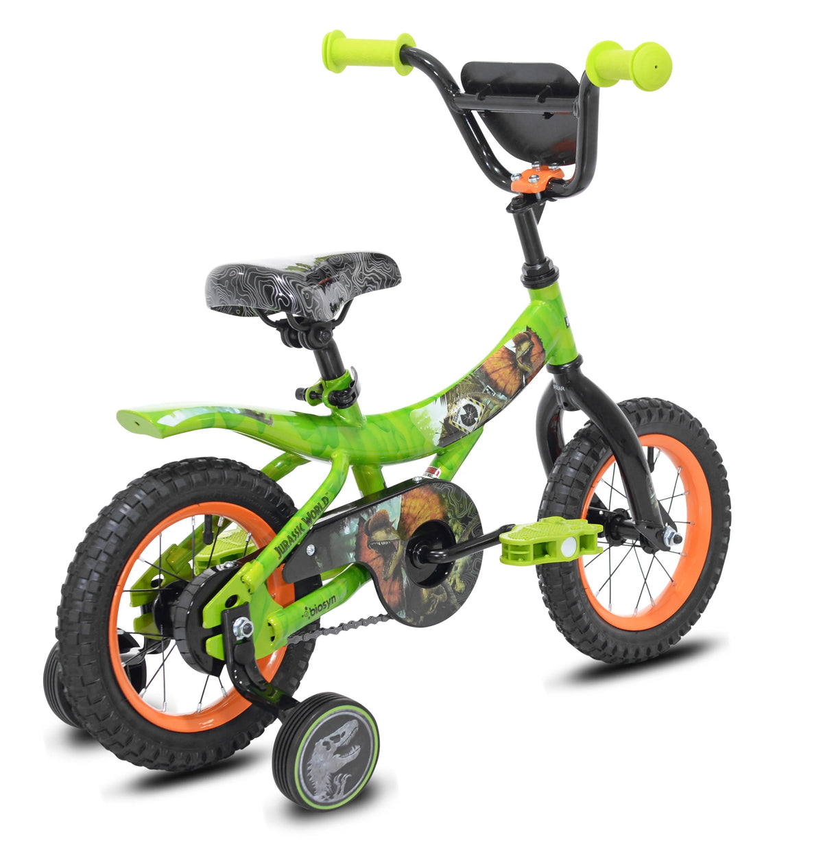 Green and Orange 12-inch Boy's Bicycle with Training Wheel J762556
