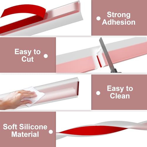 Self-Adhesive Silicone Collapsible Shower Water Dam T47972