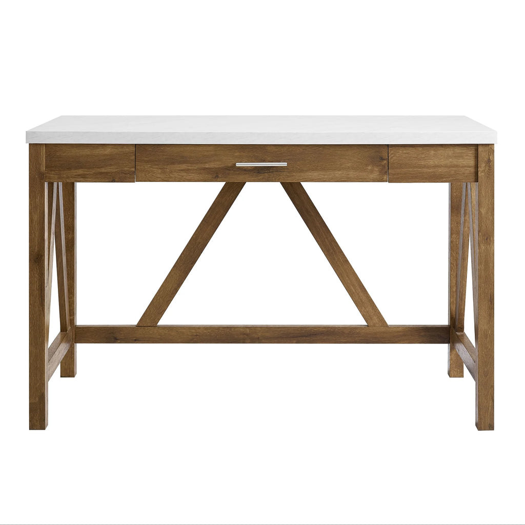 Rustic Farmhouse Computer Writing Desk with Drawer U955