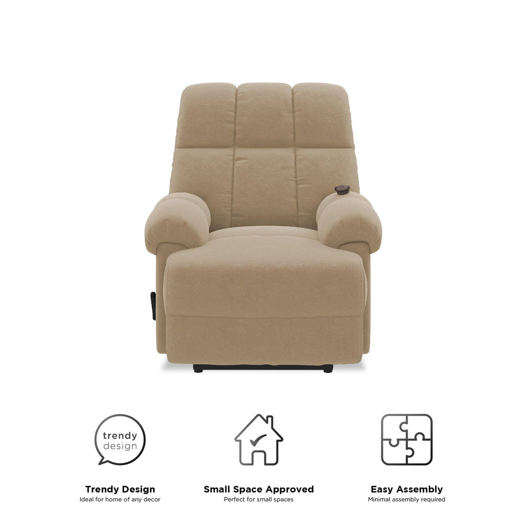 Beige Padded Massage Recliner T9795