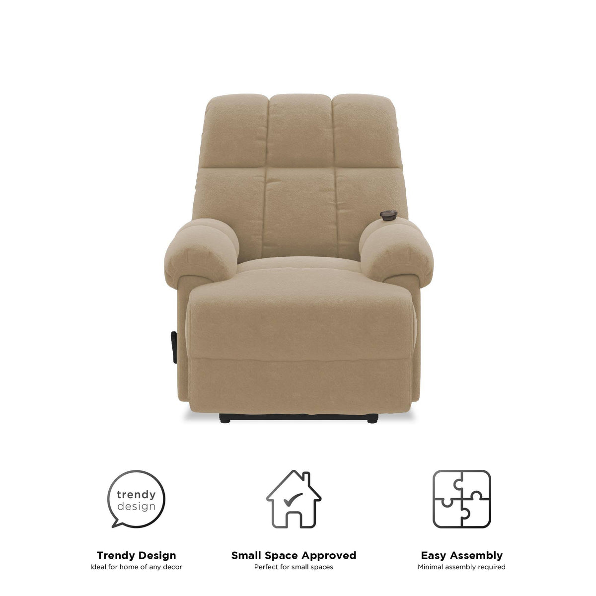 Beige Padded Massage Recliner T9795
