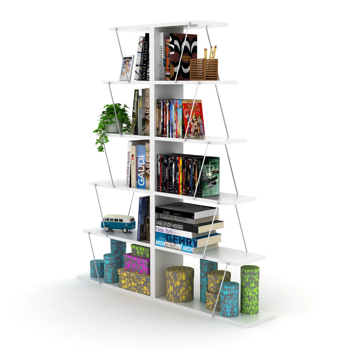 Modern 5 Tier Ladder Bookshelf X933412