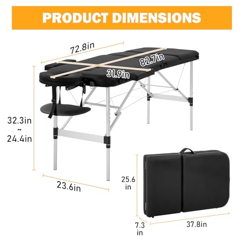 Portable Aluminium 3 Folding Massage Table T7483