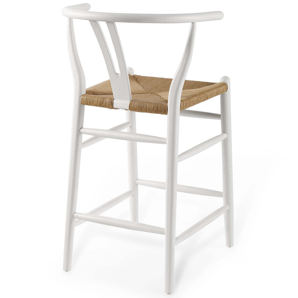White Wood Counter Stool Set of 2 H157939