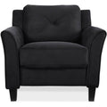 Black Microfiber Rolled Arm Chair Z522273