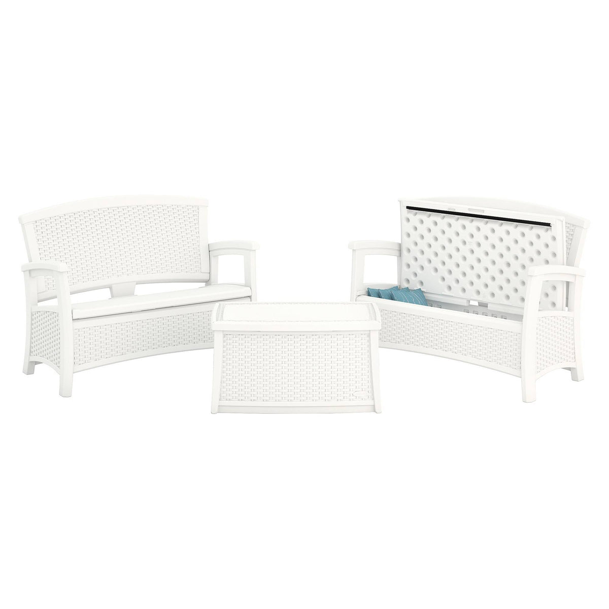 3 Piece White Patio Set V770656