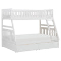 White Wood Twin over Full Bunk Bed Q403