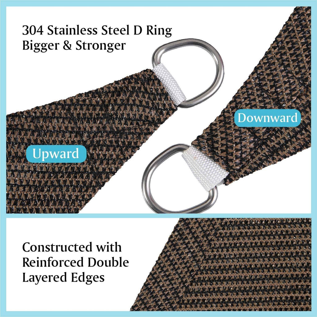 Wheat Rectangle Sun Shade Sail Patio Canopy I56859
