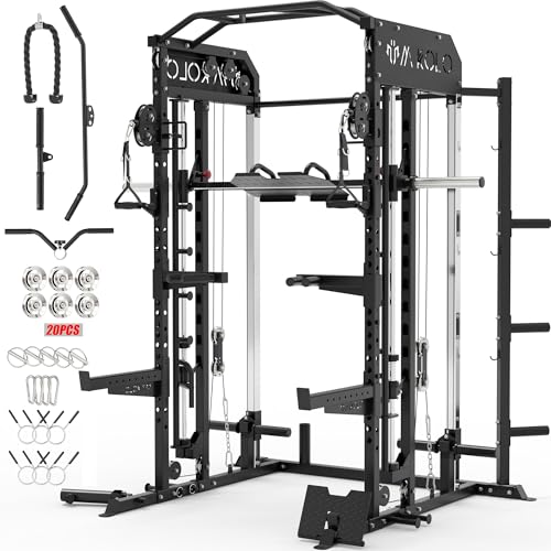 Smith Machine Power Cage with Dual Pulley System and Leg Press Attachment X37038