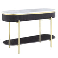 Contemporary Wood 1-Drawer Console Table in Walnut V356827
