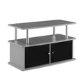 Gray TV Stand with 2 Storage Cabinets and Shelf D745397