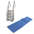 In Step Above Ground Swimming Pool Ladder with Protective Ladder Mat L398