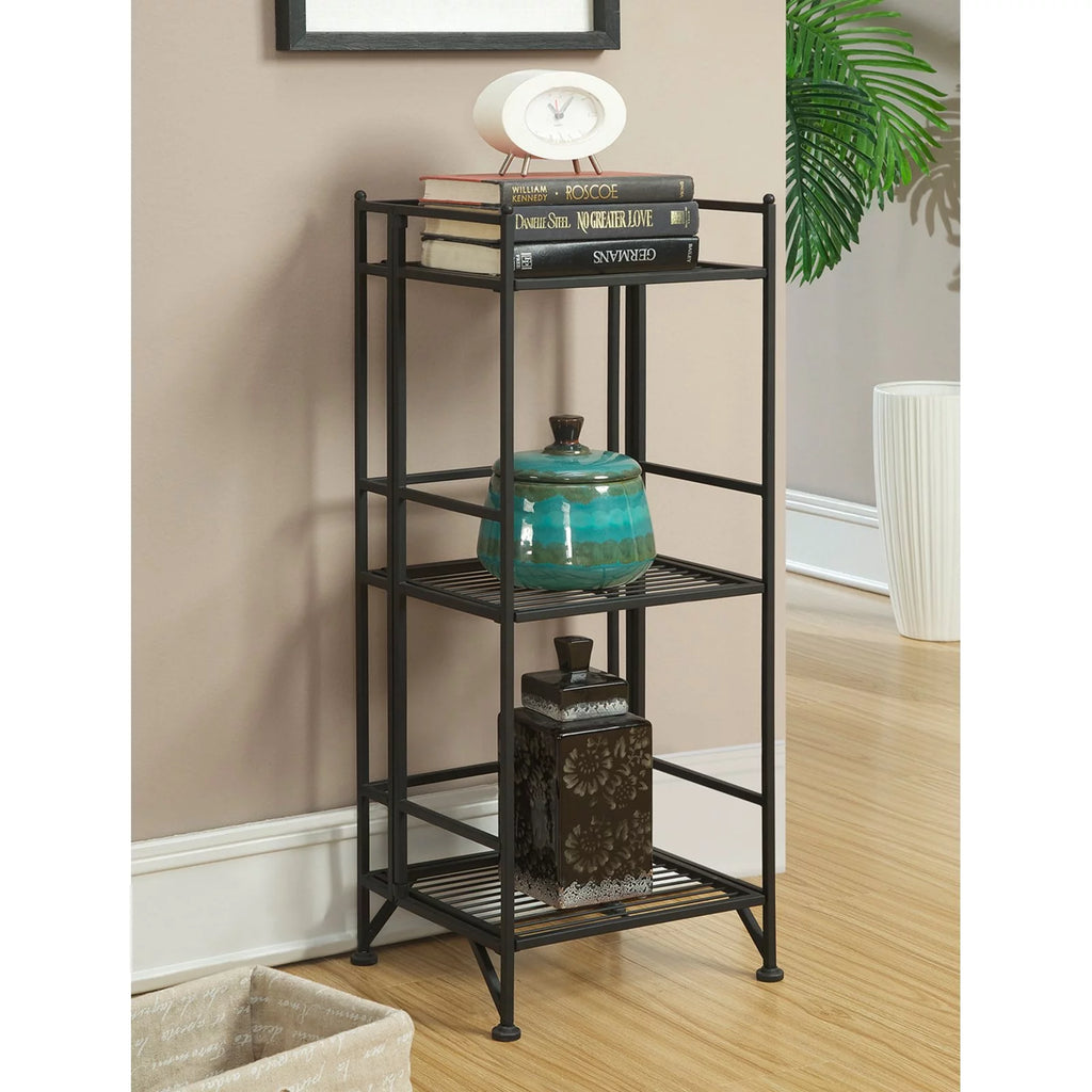 Folding 3 Shelf Metal Bookcase A12347