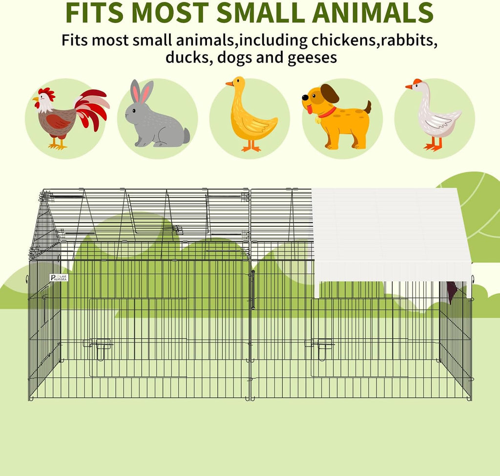 87" x 41" Metal Chicken Coop with Cover I51076