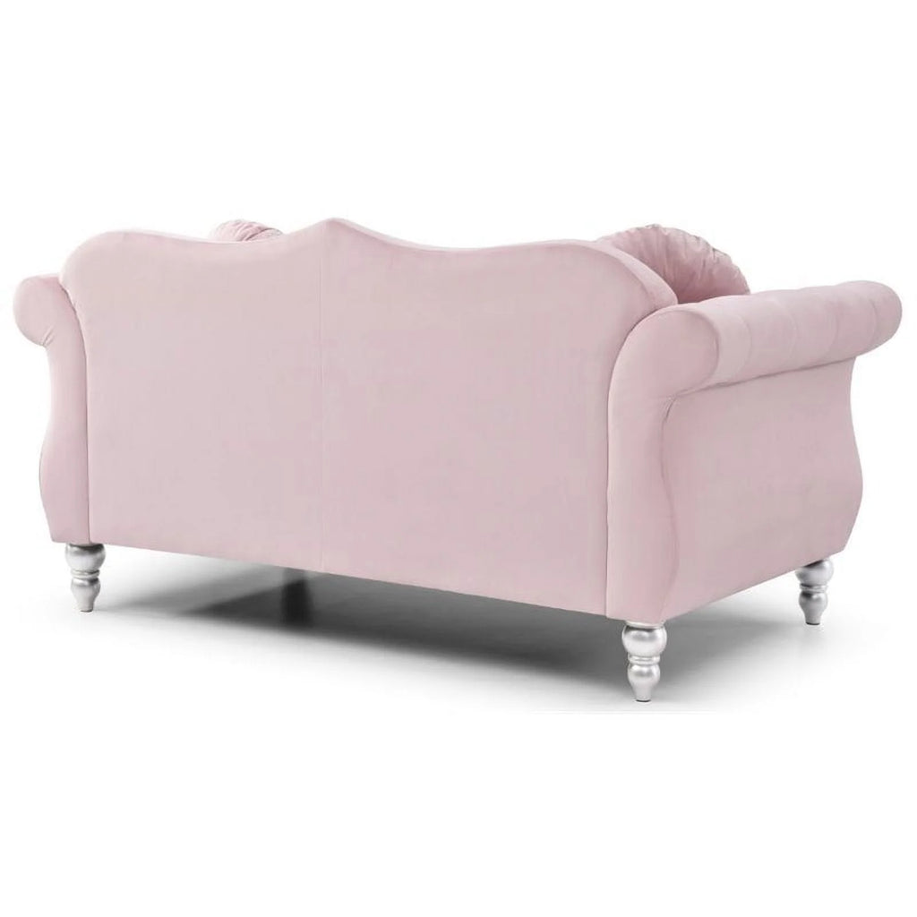 Pink 2-Piece Furniture Set with Sofa Chaise and Loveseat U817646