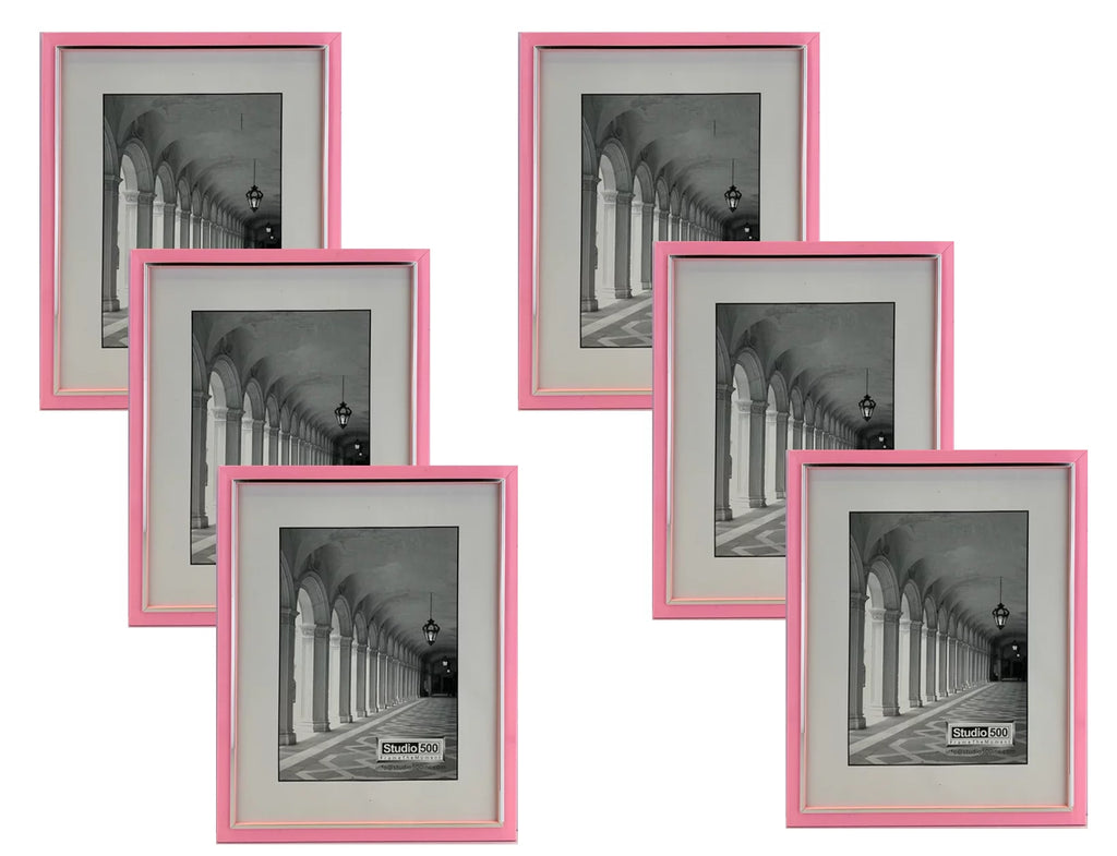 6PC 4x6" Pink Wall and Tabletop Picture Frames D366