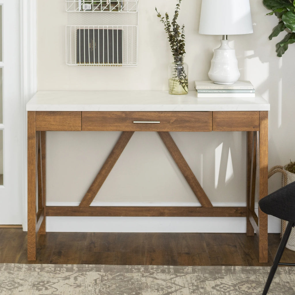 Rustic Farmhouse Computer Writing Desk with Drawer U955