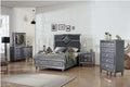 Dark Gray King Storage Bed with Dresser Mirror Nightstand P431