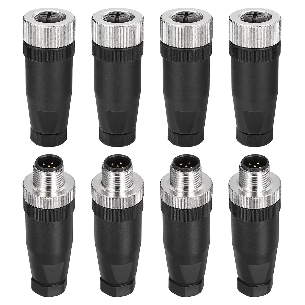 5 Pin M12 Male & Female Waterproof IP67 Circular Connector, 4 Set Z130751