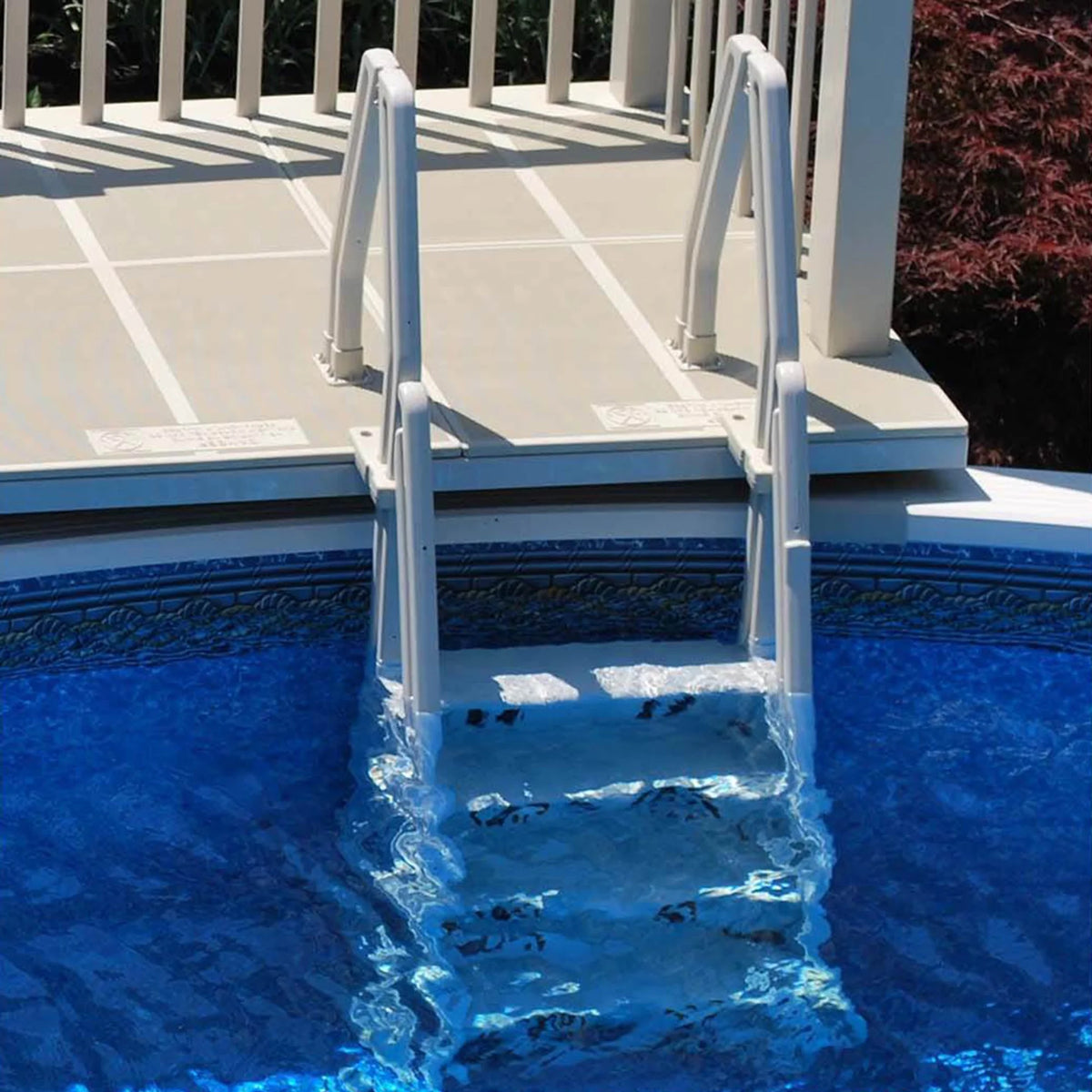 In Step Above Ground Swimming Pool Ladder with Protective Ladder Mat L398