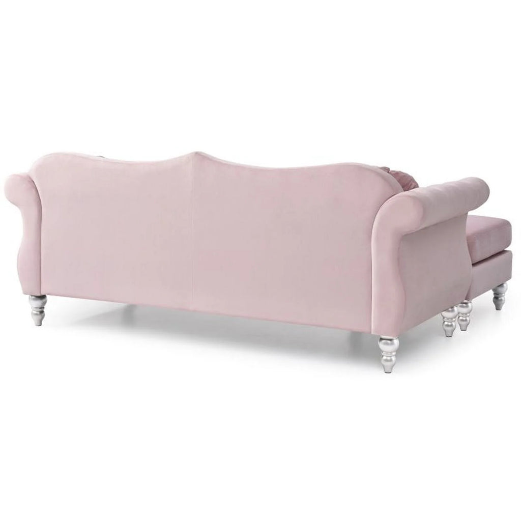 Pink 2-Piece Furniture Set with Sofa Chaise and Loveseat U817646