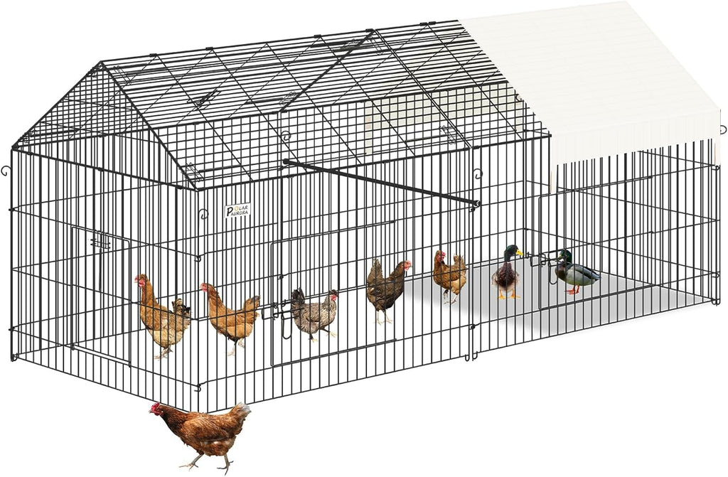 87" x 41" Metal Chicken Coop with Cover I51076