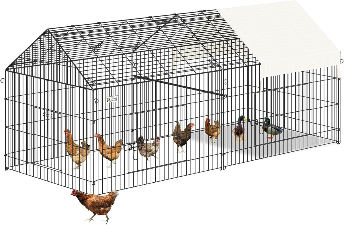 87" x 41" Metal Chicken Coop with Cover I51076