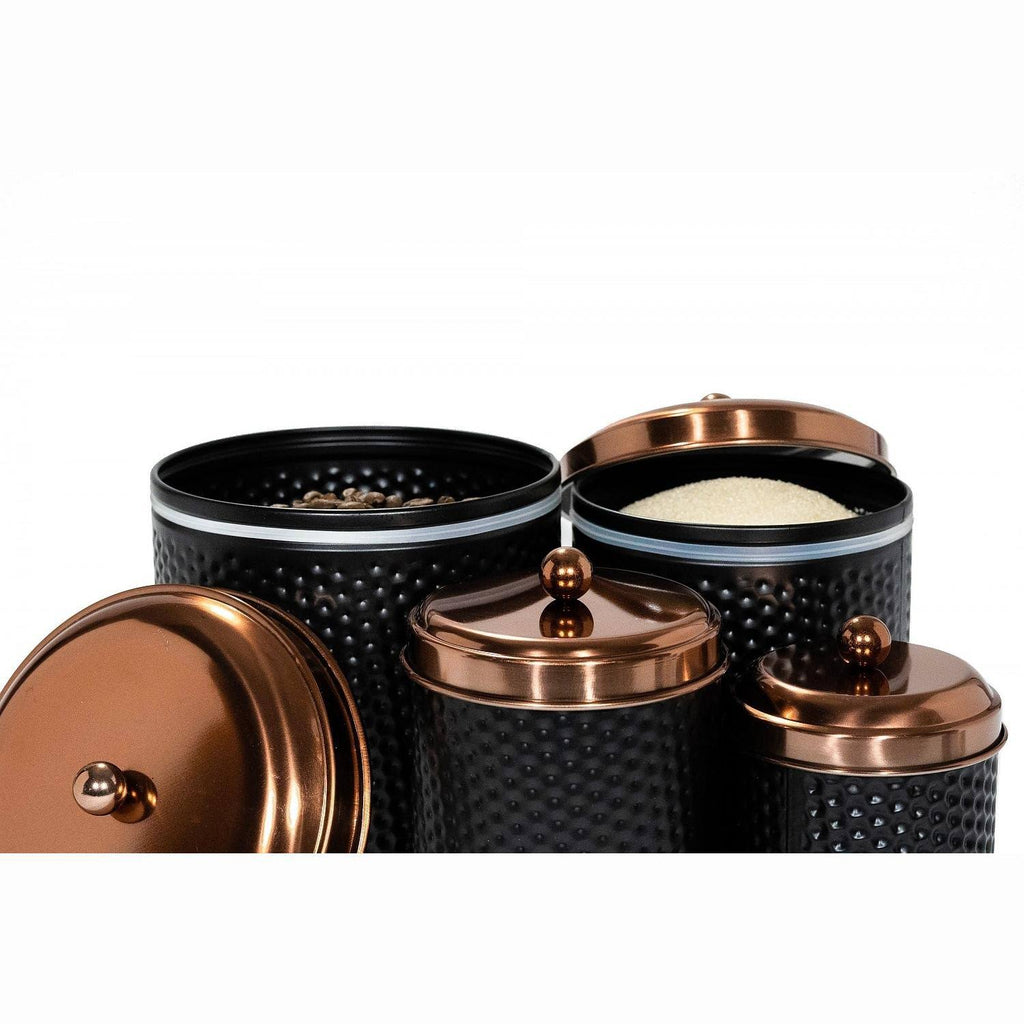 Copper Metal Canister Set of 4 E777942