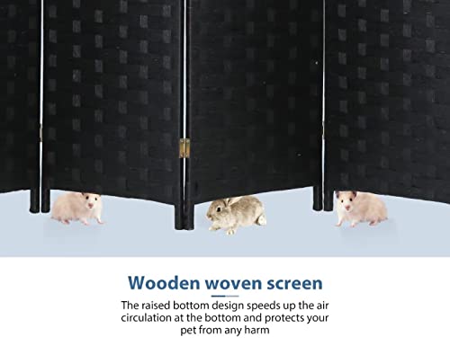 6 Panel Wood Mesh Woven Room Divider J766