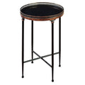 Black Metal and Marble Accent Table F25612