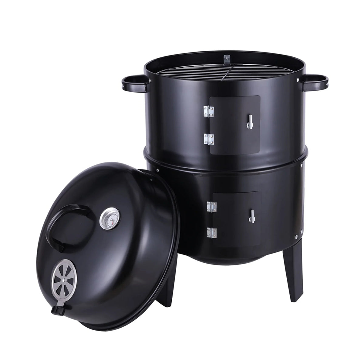 Portable Charcoal Grill 3 in 1 BBQ Smoker W688712