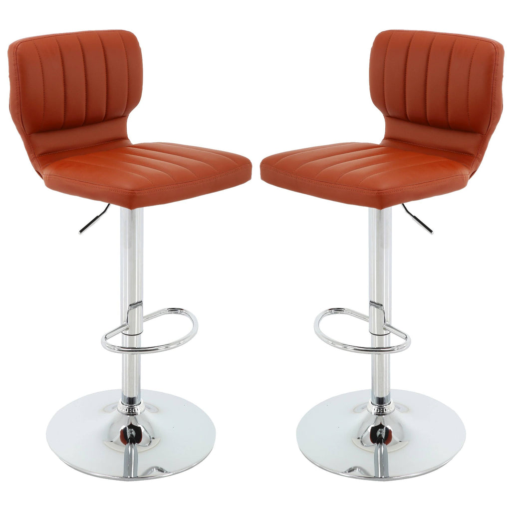 Brick PU Leather Bar Stool Set of 2 Adjustable U43449