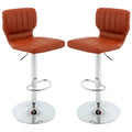 Brick PU Leather Bar Stool Set of 2 Adjustable U43449