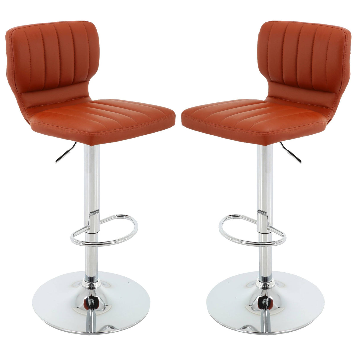 Brick PU Leather Bar Stool Set of 2 Adjustable U43449