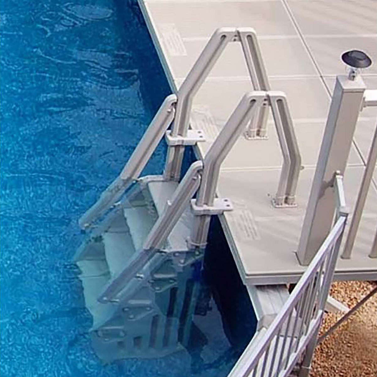In Step Above Ground Swimming Pool Ladder with Protective Ladder Mat L398