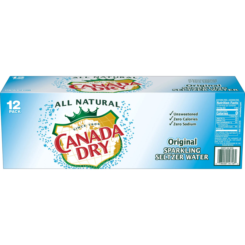 12 Pack Sparkling Seltzer Water, 12 fl oz cans W19576