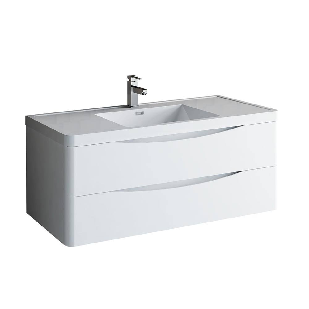Glossy White Wall Hung Bathroom Cabinet G4230
