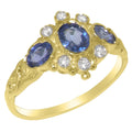 9k Yellow Gold Natural Sapphire & Diamond Ring Q540