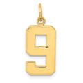 10K Yellow Gold Number 9 Pendant Charm O891703
