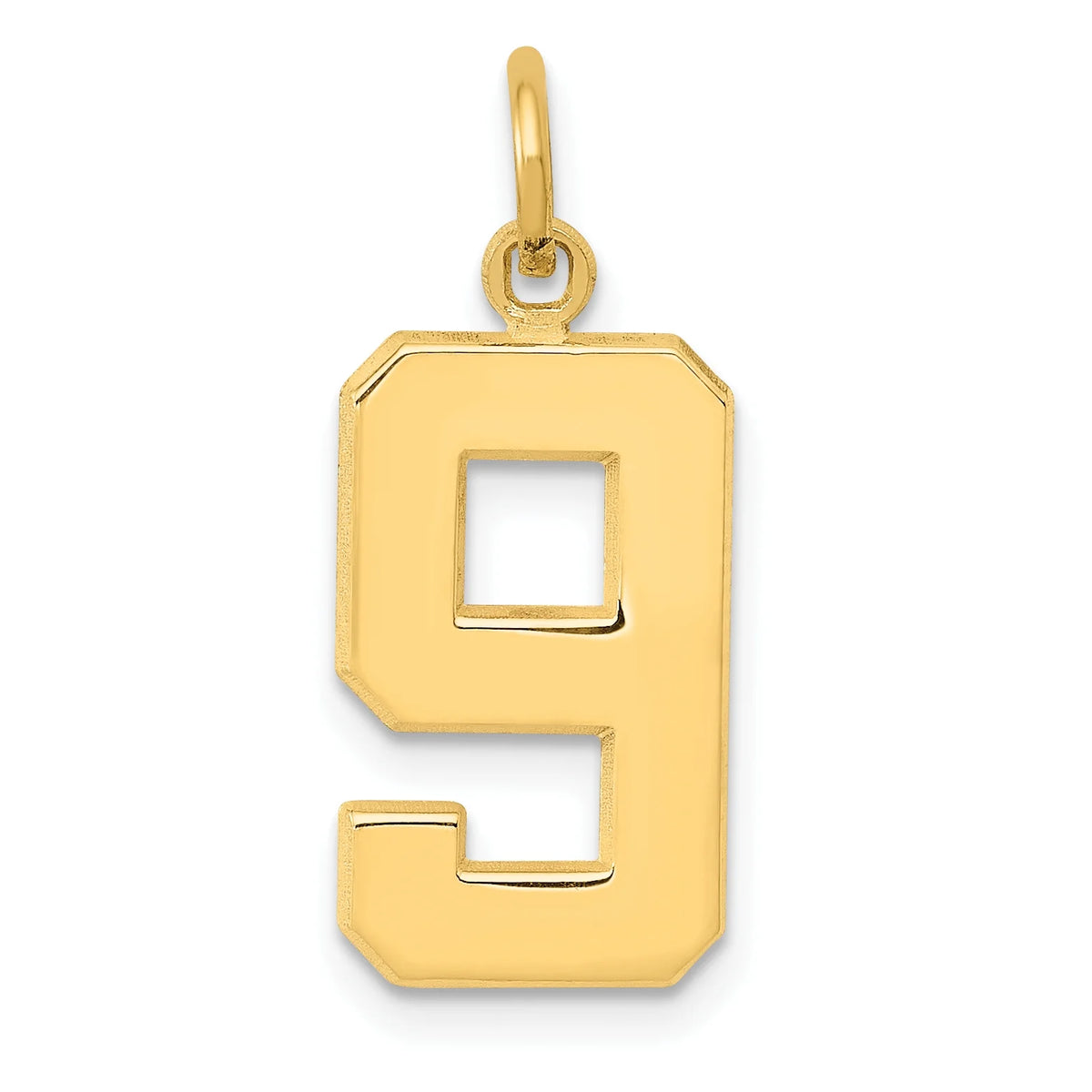 10K Yellow Gold Number 9 Pendant Charm O891703