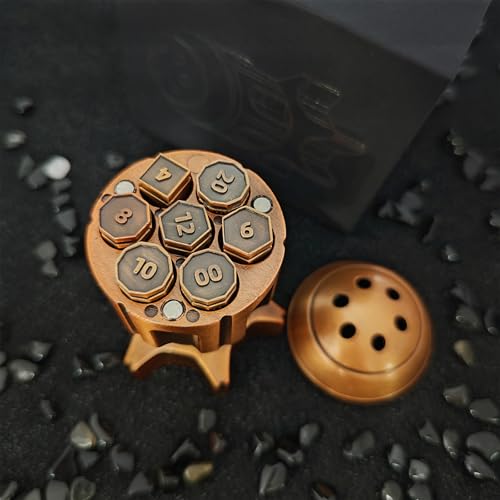 7 Metallic Polyhedral Dice Set with Gift Case V842
