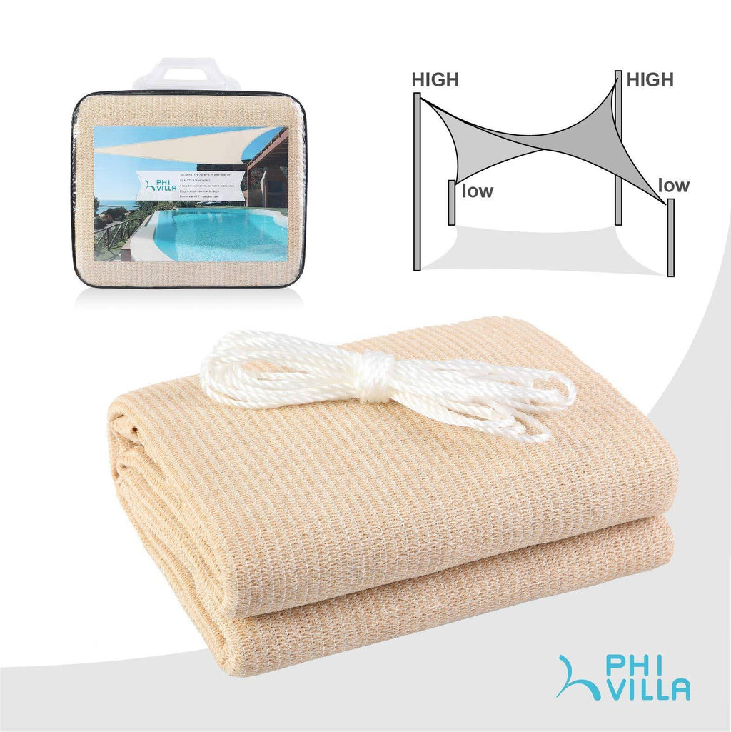 Wheat Rectangle Sun Shade Sail Patio Canopy I56859